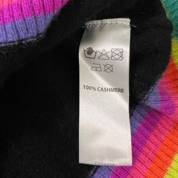 Brodie Cashmere Thunder Strike Cashmere Hoodie in Black & Rainbow Size Large - Picture 7 of 11
